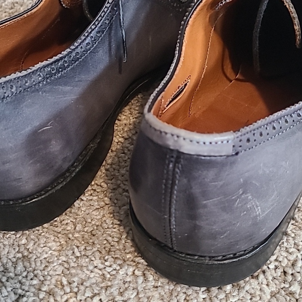 GUC Allen Edmonds Cornwallis Gray Black Leather Dress Shoes Oxfords Men 14B - Picture 5 of 9